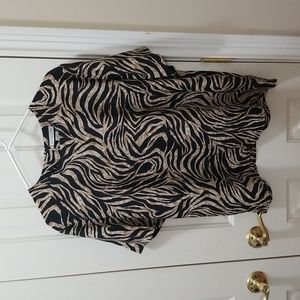 3/$15 Notations zebra print blouse sz XL